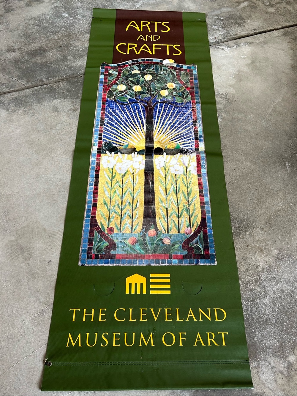 Vintage Cleveland Museum of Art Vinyl Banner Miksa Róth’s 1900 Rising Sun